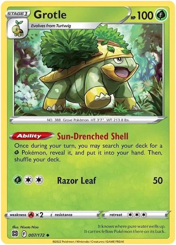 Pokemon - Grotle - 007/172  - Brilliant Stars - NM/M