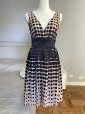 Anthropologie Burlapp Enchanting 🍵 Tea Dress Optical Illusion Polka Dots Sz 2