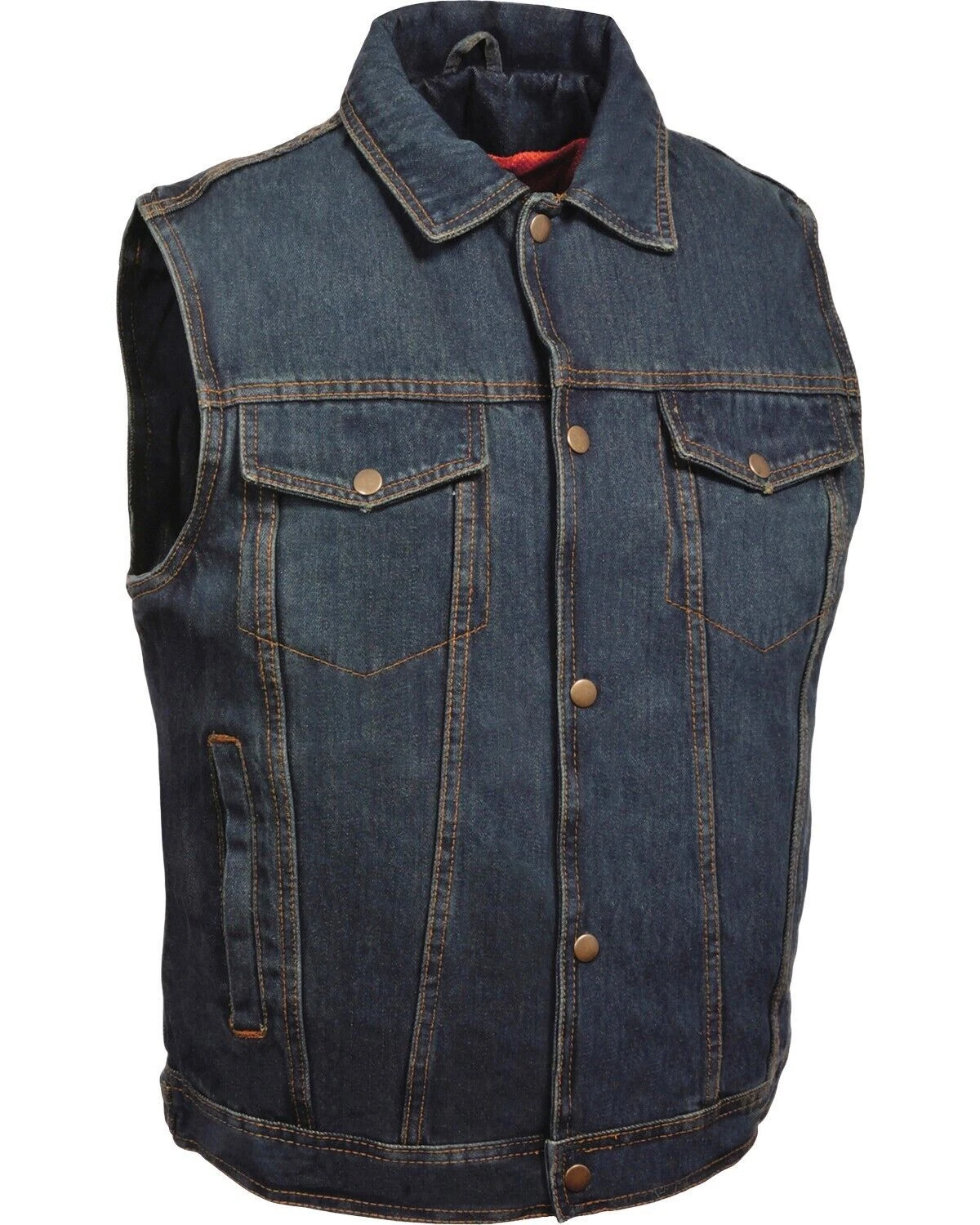 Milwaukee Leather DM1331 Men's Snap Front Motorcycle Denim Vest W/ Shirt Collar
Opens in a new windo