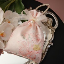 6x Wedding Candy Bags Gift Packaging Tote Flower Bead Canvas Bag Chic