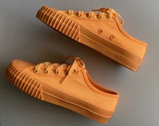 PF FLYERS Classic Low Top Canvas NEON Orange Unisex Shoes Mens 4 Womens 5.5