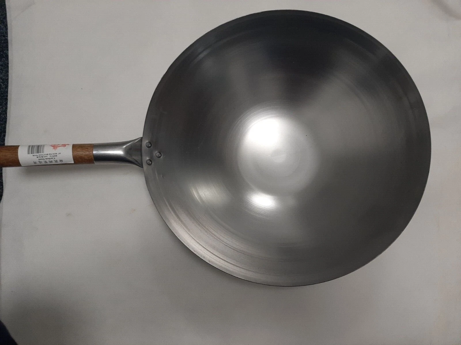 Hancock London Wok 14" (36cm) Rolled Edge Round Based Carbon Steel Wok RE14