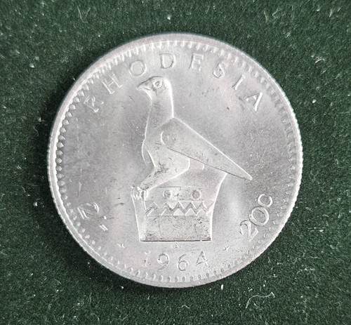 RHODESIA 20 CENTESIMI 2 SCELLINI 1964 KM #3 ZIMBABWE REGINA ELISABETTA II ALTA QUALITÀ