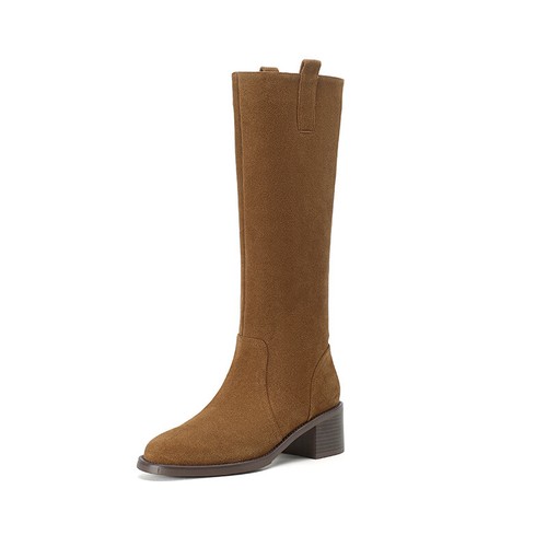 Moda Cómodas Mujeres 5.5 cm Tacones Medianos Tacón Negro Botas Hasta la Rodilla Botas de Caballero - Imagen 6 de 19
