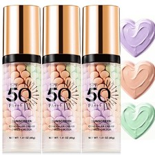 3 In 1 Face Primer SPF 50 Sunscreen Makeup Ba...