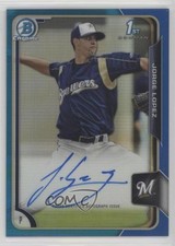 2015 Bowman Chrome Prospects Blue Refractor 13/150 Jorge Lopez #BCAP-JL Auto dd2