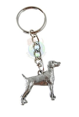 Weimaraner Keychain Pewter