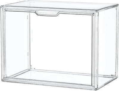 Clear Acrylic Display Case, Stackable Plastic Storage Bin with Magnetic Closure