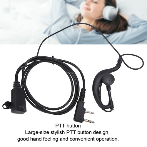 `2 Way Radio Headset Universal 2Pin Headset With Collar Clip G Shape For Ba - Zdjęcie 2 z 12