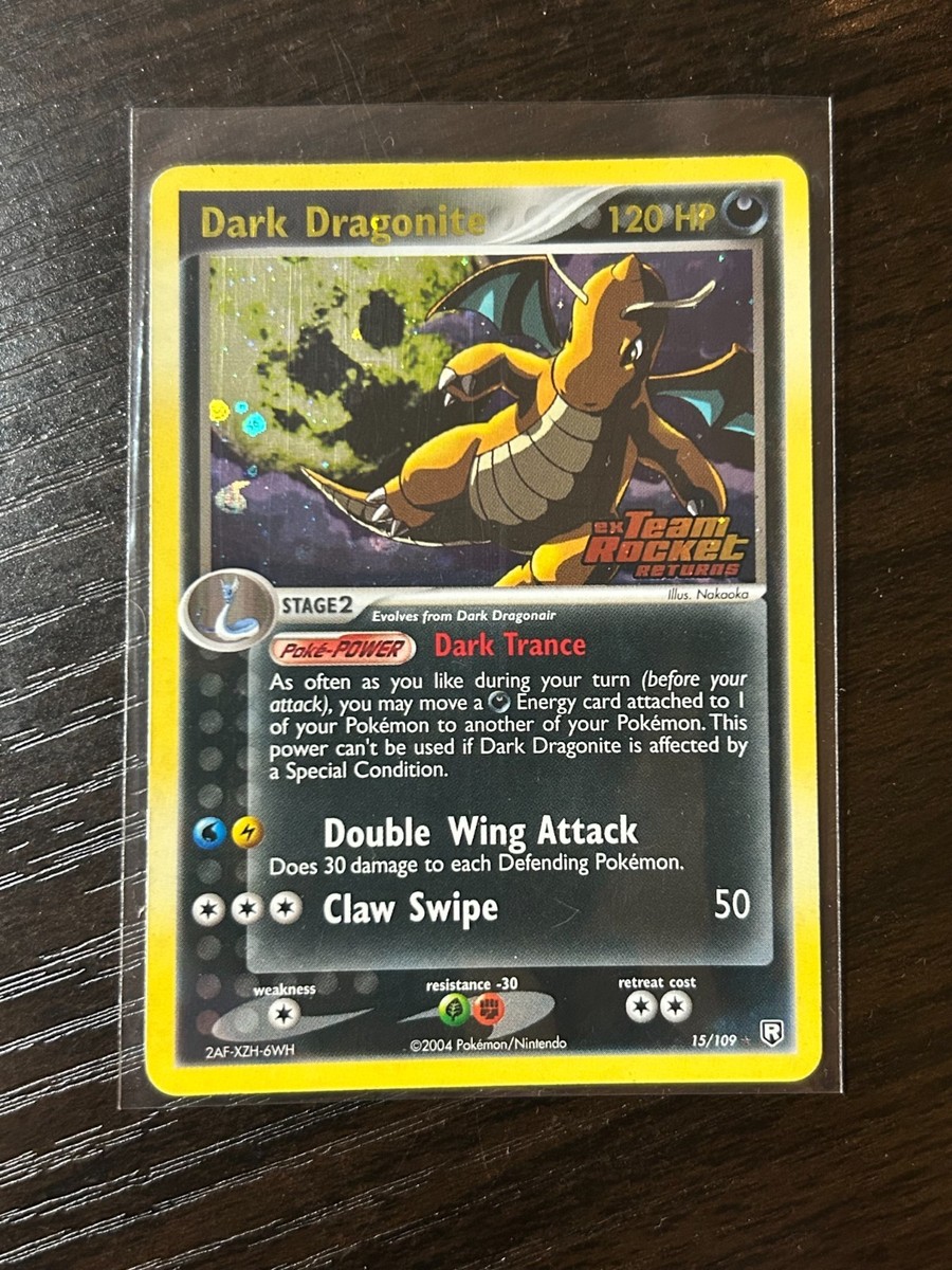 Dark Dragonite Reverse Holo Rare STAMPED 15/109 Team Rocket