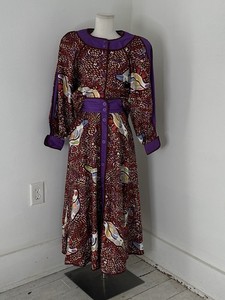 Vintage Jeanne Marc Cotton Funky Bird Top And Skirt Set S/M