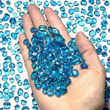 Tumbled Irregular Sea Glass Gemstone Chips, 1 LB, LakeBlue Color