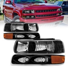 AS Headlight Assembly for 1999 2000 2001 2002 Chevy Silverado Chrome 1500 150...
