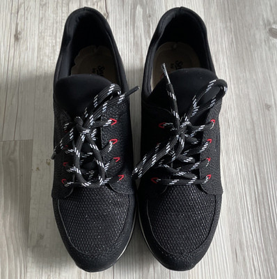 Rieker Herren Sneaker Low Top Schnürung Mesh Schwarz/Rot EU 38