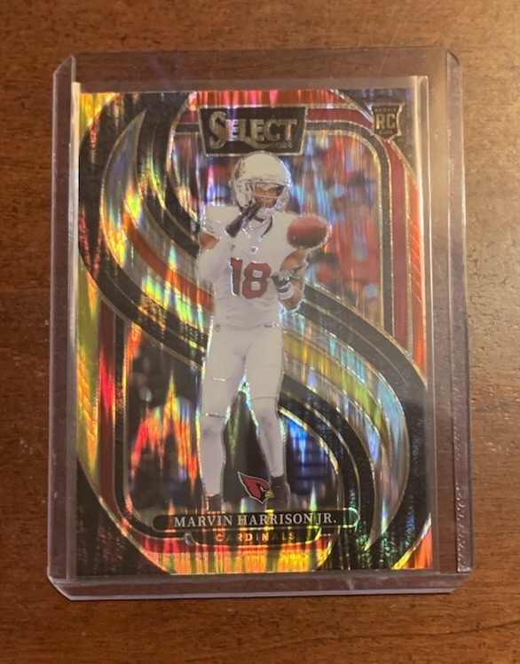 2024 Panini Select Premier Red & Yellow Shock Prizm Marvin Harrison Jr #115 RC