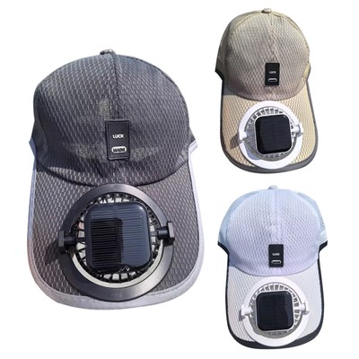 Solar -Fan -Hut im Freien atmungsaktive Sunhat USB wiederaufladbare Baseballkapp