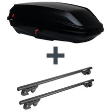 Dachbox G3 BiCube 300+ + Dachträger Menabo Sherman für Hyundai Santa Fe I Typ SM