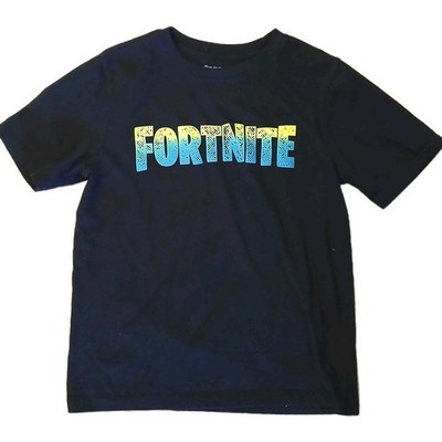 FORTNITE Boy's T Shirt Large Black Logo Tee Epic Games Gaming 