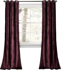 Lush Decor Prima Velvet Curtains 38"W x 84"L Pack of 2 , Plum
