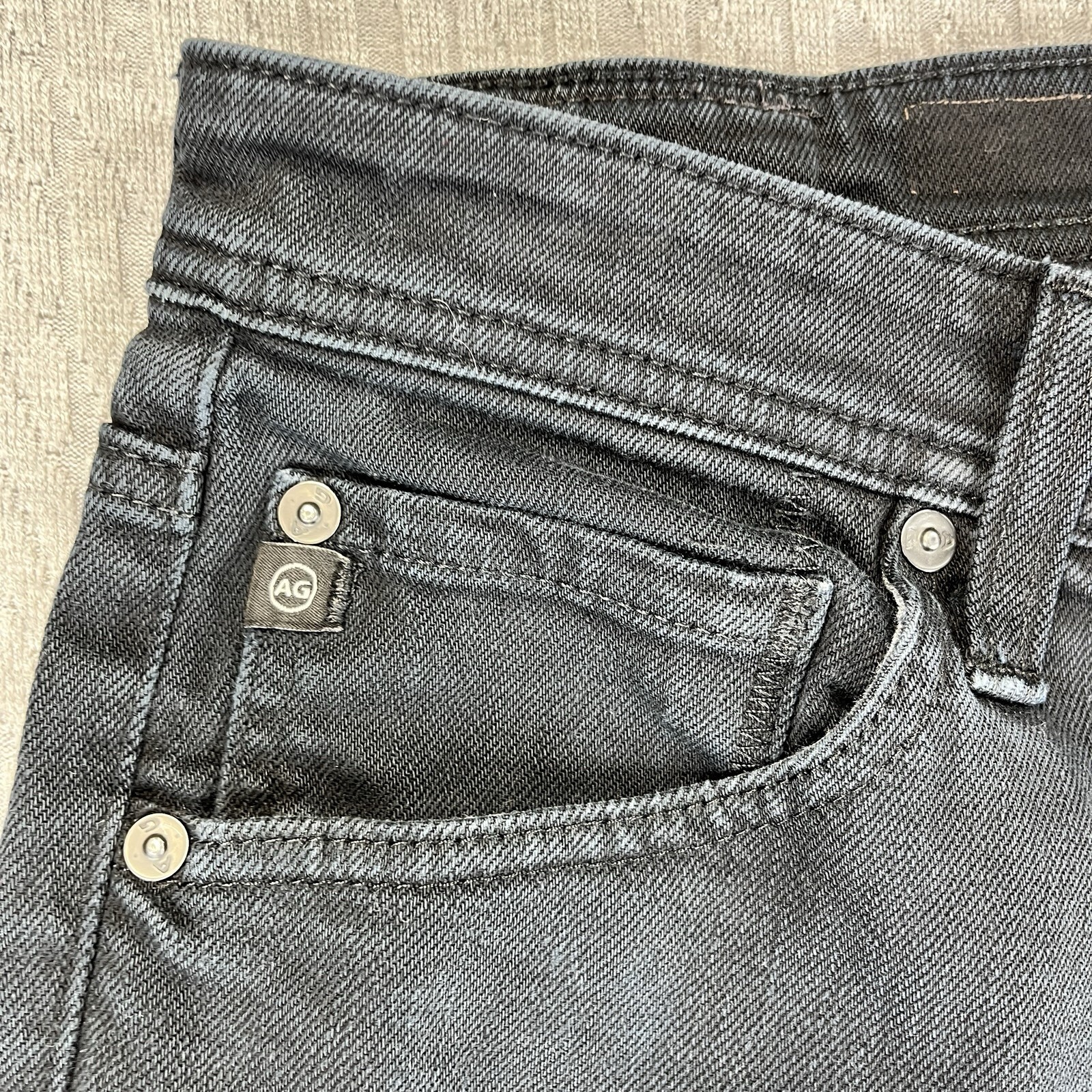 AG Adriano Goldschmied Jeans Men 30X27 1/2 Black tapered Leg Denim Pants thumbnail 9