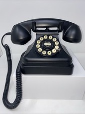 Crosley CR-62 Desk Phone Classic Black Kettle 1930s Style Push Button