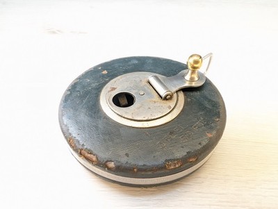 Vintage Wards Master Quality Steel Tape Measure Canvas Leather 50 Feet USA Made