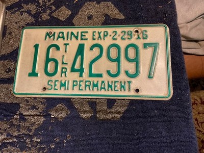 Maine Trailer License Semi Permanent 16 42997 2016