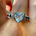 925 Sterling Silver Ring Heart 6mm Natural Blue Topaz Gemstone Handmade Chain — photo 9