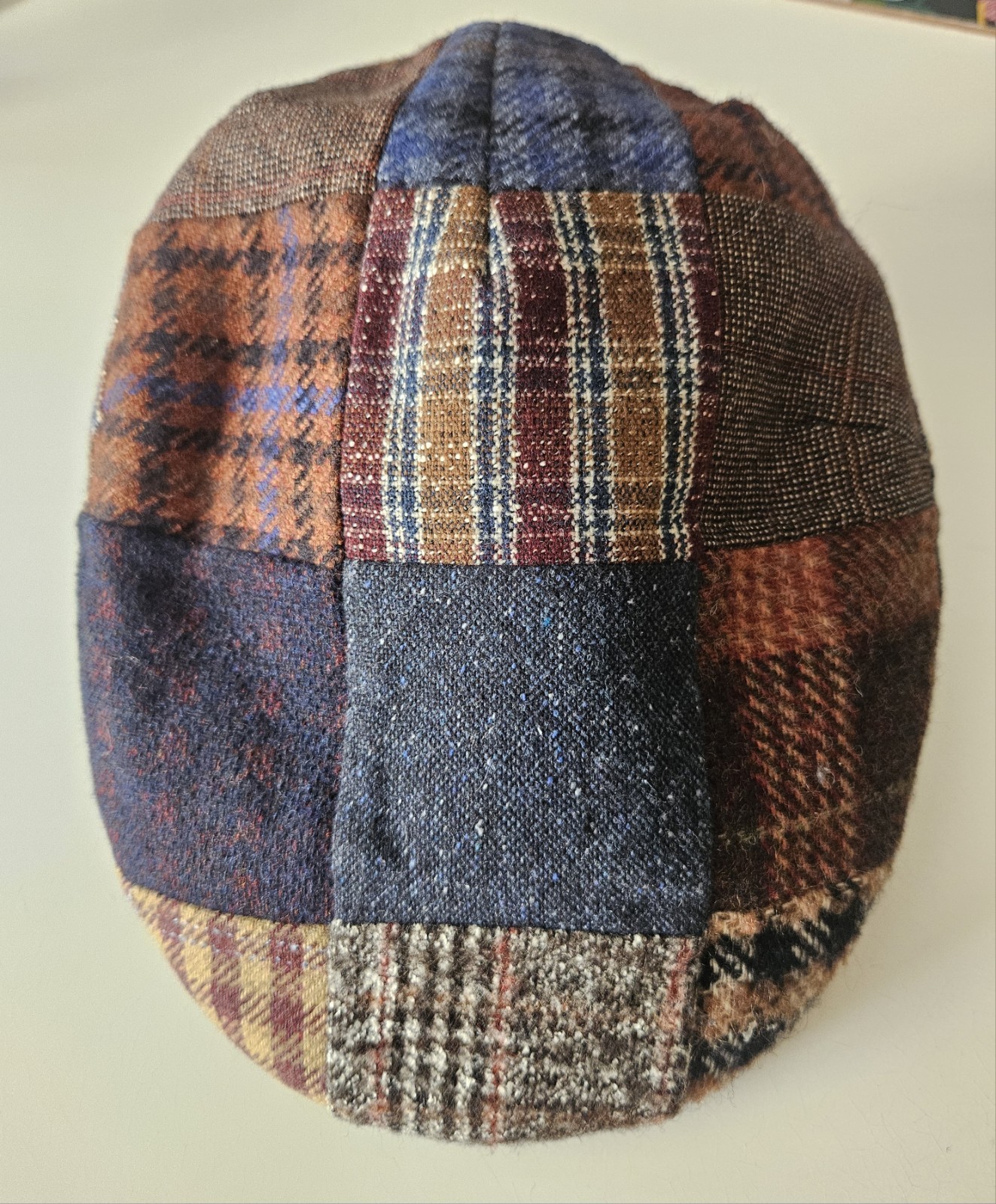 Mens Flat Cap Hat Wool Patchwork tweed Alfonso De… - image 1