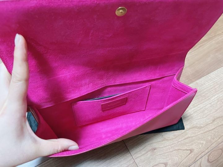 Borsa pochette Yves Saint Laurent borsetta pelle rosa vintage YSL dal Giappone originale