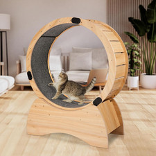Solid Wood Cat Exercise Wheel Pet Loss Weight Daily Exercise Physical Activity W