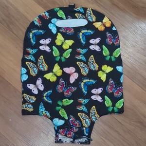 LOQI Butterfly Print Black Multicolor Luggage Cover