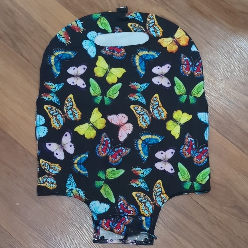LOQI Butterfly Print Black Multicolor Luggage Cover