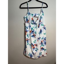 Jack by BB Dakota Floral Mini Dress White Blue Orange Cutout Back Womens Large