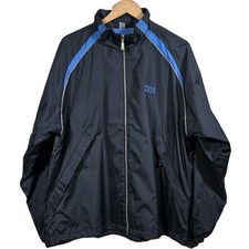 Vtg IBM Computer Full Zip Windbreaker Mens Jacket L Blue Software Technology