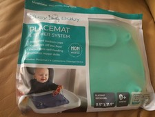 NEW Busy Baby Silicone Placemat  Tether System - Teal Suction Mat Toy Straps