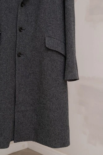 Aspesi Men's Grey Wool Solid Heavy Over Coat Size XL Made in Italy image 4