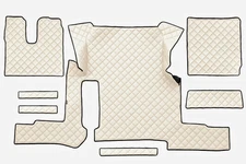 Beige Eco Leather Floor Mats for Mann Tgx One Drawer 2018-2020 Left Drive