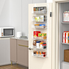 12.3" W Narrow Over the Door Pantry Organizer, 6 Tier Over the Door Organizer wi