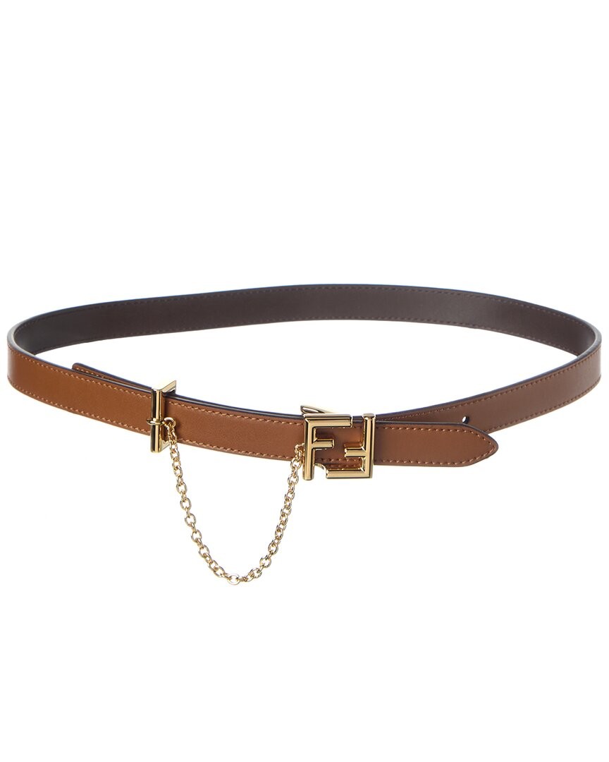 Fendi Ff Reversible Leather Belt Womens Brown 95 105390₽