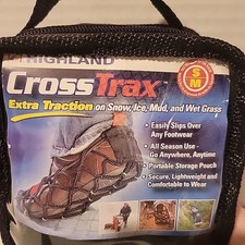 Snow Ice Cleats Walk Traction Slipover Highland CrossTrax Men 5.5-9 Women 6.5-10