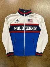 Vintage Polo Ralph Lauren Zip Up Track Jacket Polo Tennis Mens Medium USOPEN