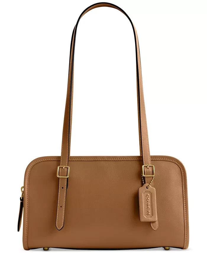 Coachシックなブラウンサークル模様バッグ美品です。 COACH Swing Zip Small Leather Shoulder Bag Honey Brown CM565 NWT