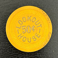 Lookout House Yellow 50&cent; Casino Chip Token - Lookout House Casino Chip 50&cent;