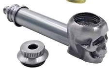 3.25” Metal Smoking Hand Pipe Silver Skull Herb bowl Tobacco