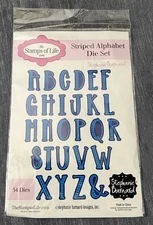 The Stamps of Life STRIPED ALPHABET Die Set Card Making New Letters 1.5"
