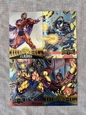 1995 Fleer Marvel Metal Promo Sheet Uncut Foil Card 5x7 Venom Wolverine Iron Man