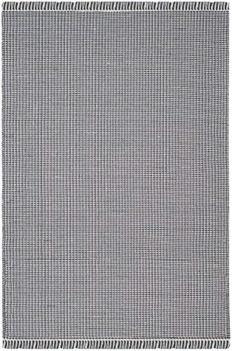  Montauk Collection Area Rug - 5' x 8', Ivory & Navy, Handmade Flat Weave Boho  - Image 3 of 4