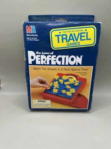 Vintage Travel Edition Perfection Board Game - Milton Bradley 1990 New In Box