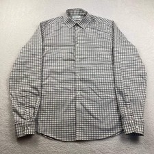 Calvin Klein All-Season Stretch Slim Fit Wicking Long Sleeve Dress Shirt Plaid M